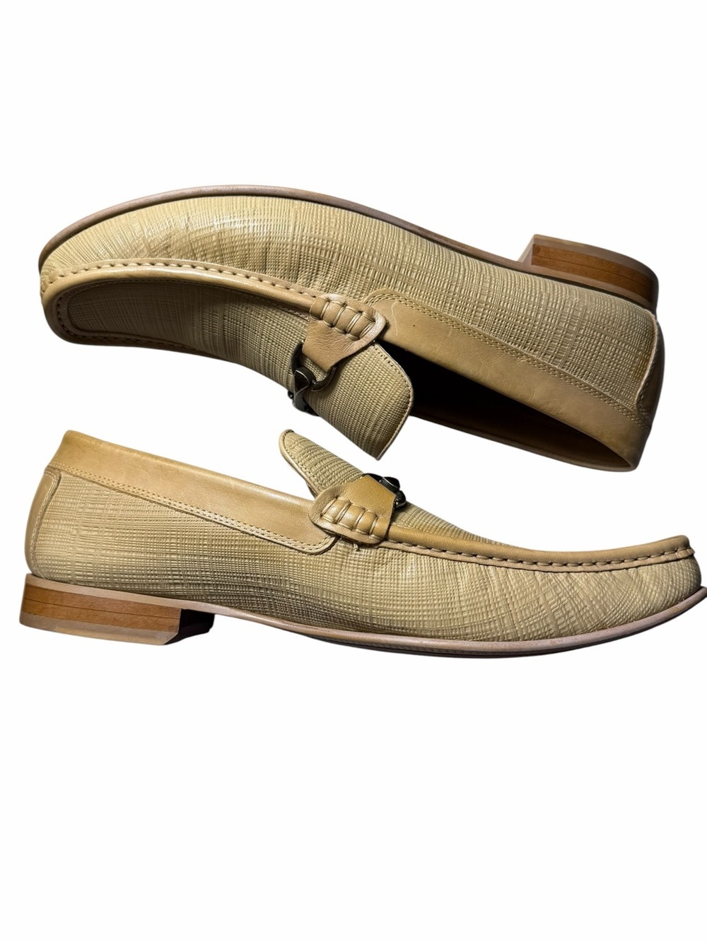Donald Pliner Ted Loafer tan and golf hardware size 13M NEW